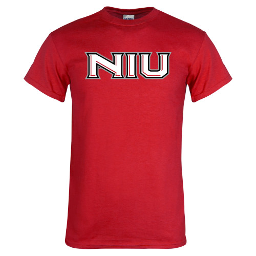  Red T Shirt - NIU - Primary Wordmark