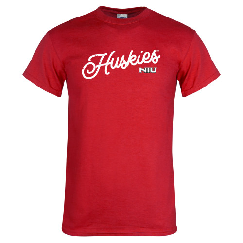  Red T Shirt - Script Huskies