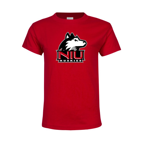  Youth Red T Shirt - NIU Huskies - Primary Mark