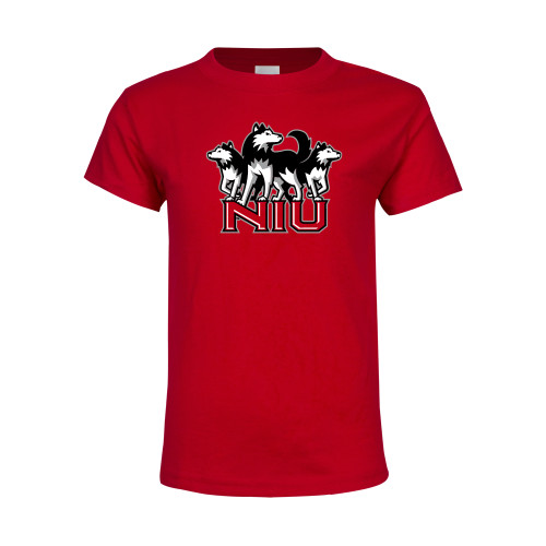  Youth Red T Shirt - NIU w Huskies