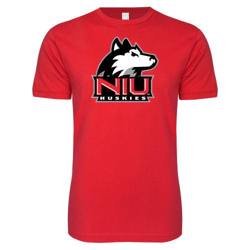  Next Level Red Softstyle T Shirt - NIU Huskies - Primary Mark