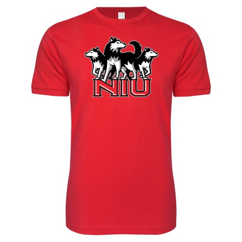  Next Level Red Softstyle T Shirt - NIU w Huskies