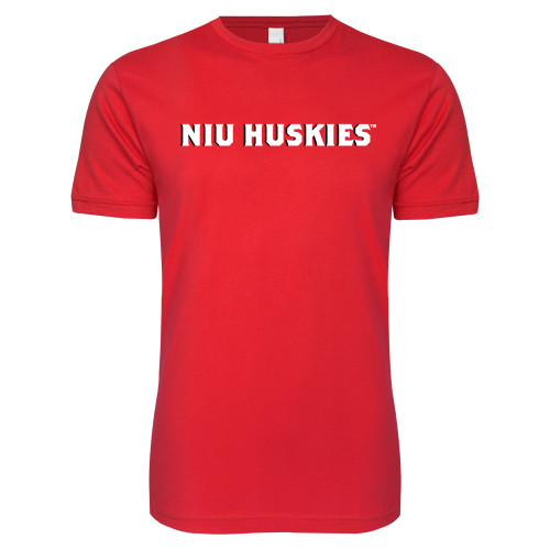  Next Level Red Softstyle T Shirt - NIU Huskies - Block Wordmark