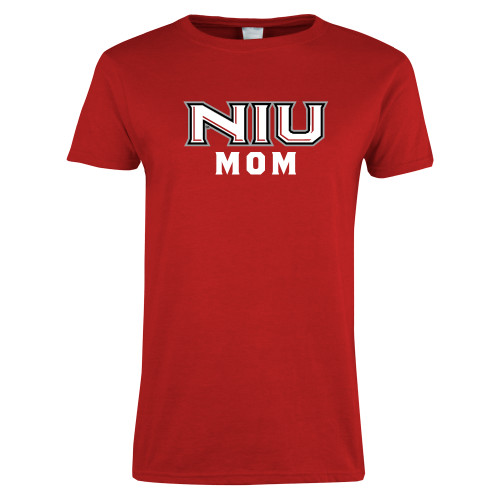  Womens Short Sleeve Red Tee - NIU - Mom