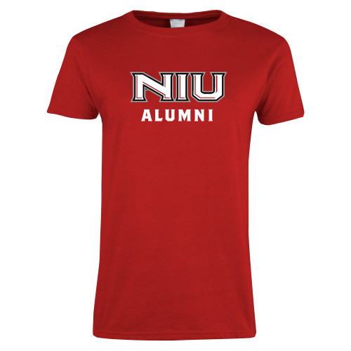  Womens Short Sleeve Red Tee - NIU - Alumni