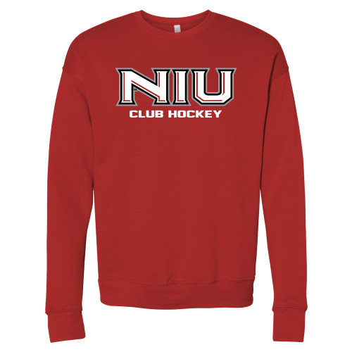  Bella + Canvas Red Fleece Crew - NIU Club Hockey