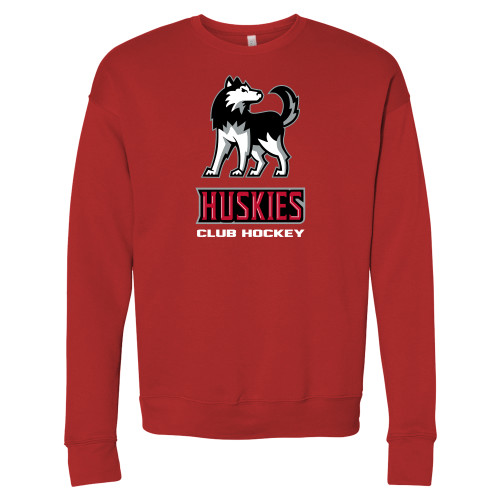  Bella + Canvas Red Fleece Crew - NIU Huskies Club Hockey