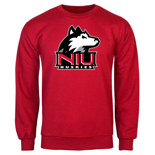  Red Fleece Crew - NIU Huskies - Primary Mark