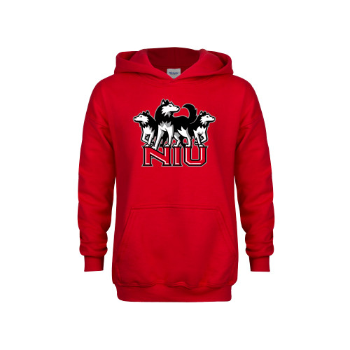  Youth Red Fleece Hoodie - NIU w Huskies