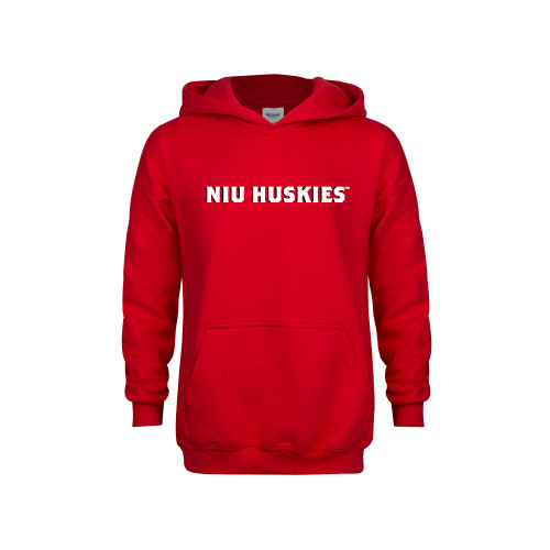  Youth Red Fleece Hoodie - NIU Huskies - Block Wordmark