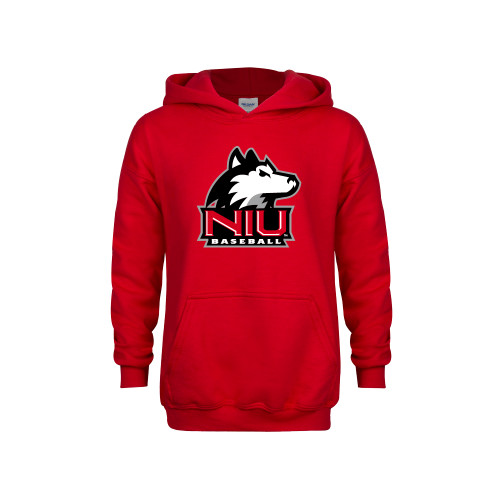  Youth Red Fleece Hoodie - NIU Huskie - Baseball