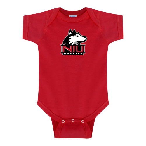  Red Infant Onesie - NIU Huskies - Primary Mark