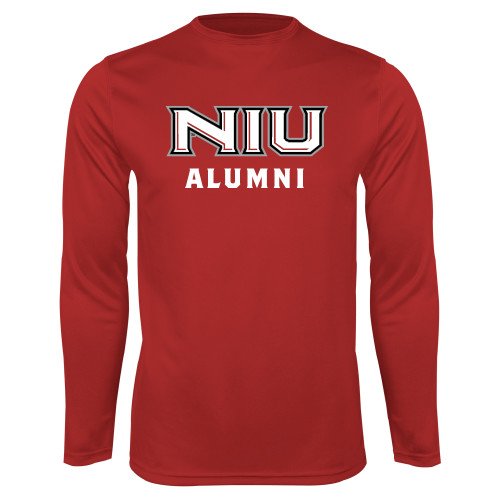  Red Performance Long Sleeve Shirt - NIU - Alumni