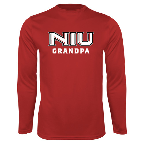  Red Performance Long Sleeve Shirt - NIU - Grandpa