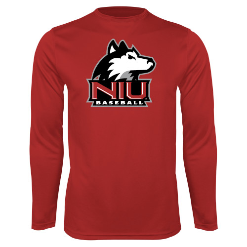  Red Performance Long Sleeve Shirt - NIU Huskie - Baseball