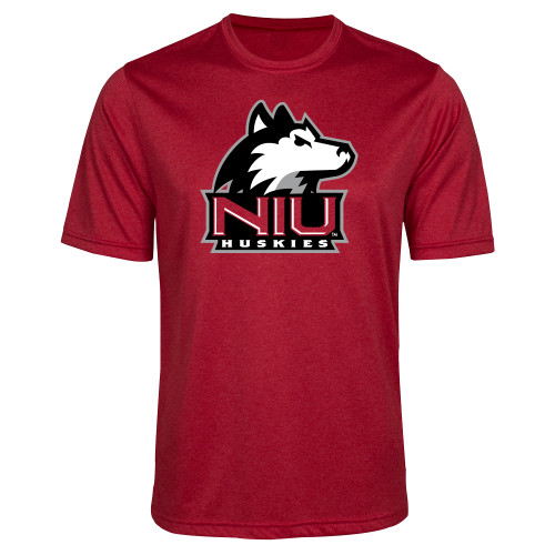  Red Heather Performance Contender Tee - NIU Huskies - Primary Mark