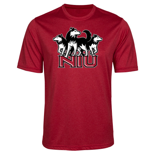  Red Heather Performance Contender Tee - NIU w Huskies