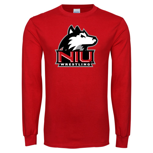  Red Long Sleeve T Shirt - NIU Huskie - Wrestling