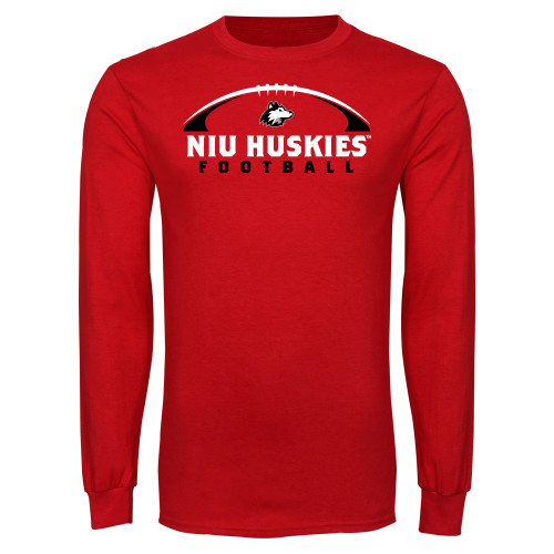  Red Long Sleeve T Shirt - NIU Huskies Football Arched