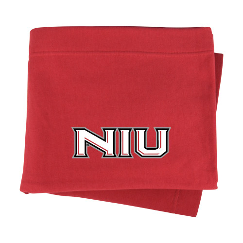  Red Sweatshirt Blanket - NIU - Primary Wordmark