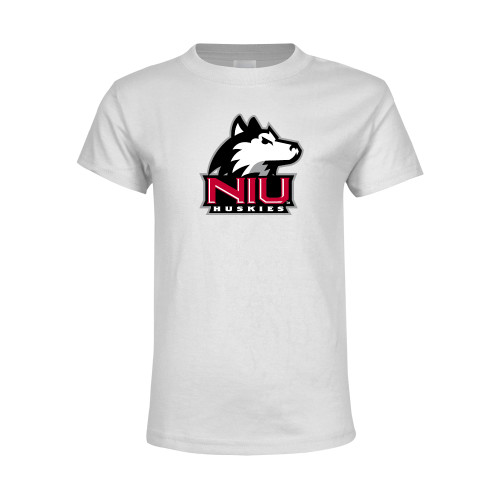  Youth White T Shirt - NIU Huskies - Primary Mark