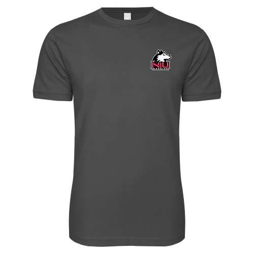  Next Level Charcoal SoftStyle T Shirt - NIU Huskies - Primary Mark