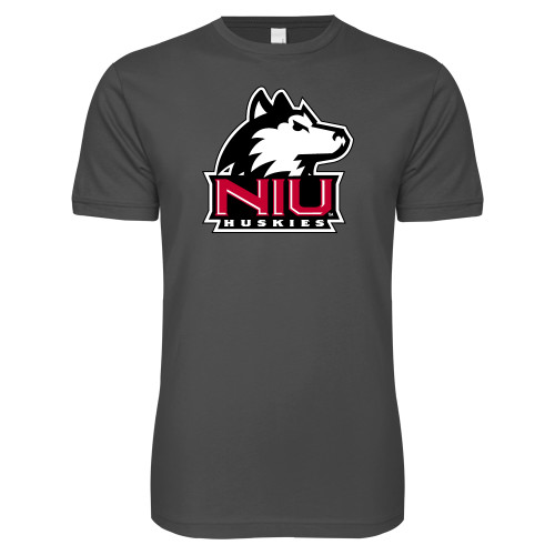  Next Level Charcoal SoftStyle T Shirt - NIU Huskies - Primary Mark