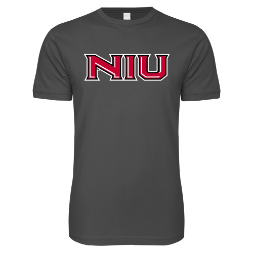  Next Level Charcoal SoftStyle T Shirt - NIU - Primary Wordmark