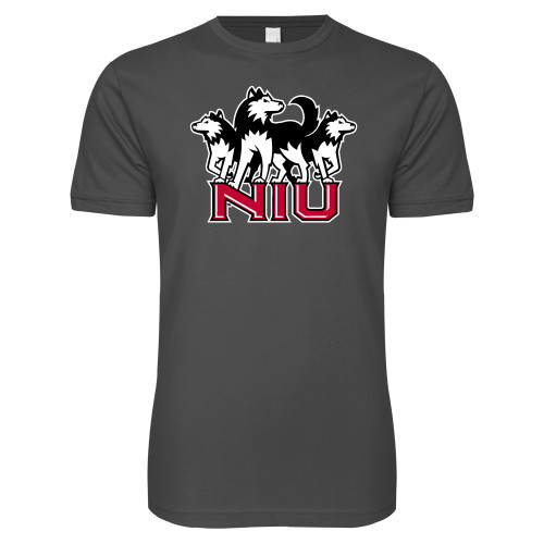  Next Level Charcoal SoftStyle T Shirt - NIU w Huskies