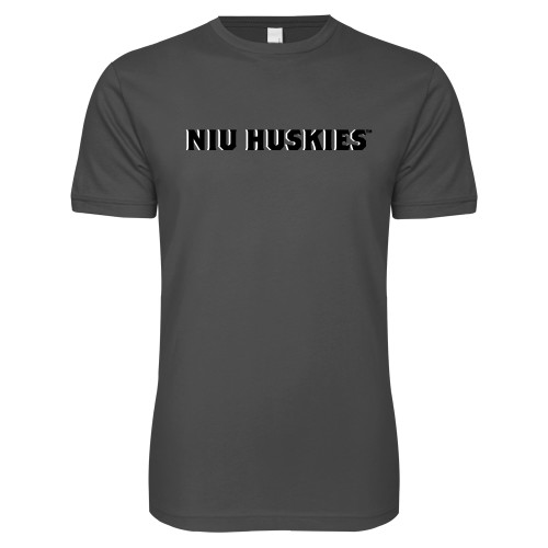  Next Level Charcoal SoftStyle T Shirt - NIU Huskies - Block Wordmark