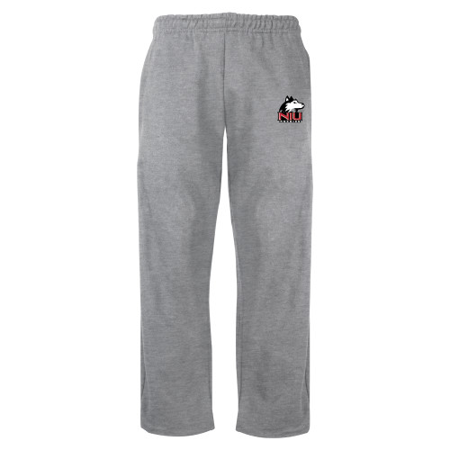  Grey Fleece Open Bottom Pant - NIU Huskies - Primary Mark