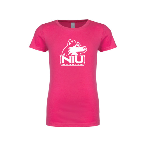  Next Level Girls Fuchsia Fashion Fit T Shirt - NIU Huskies - Primary Mark