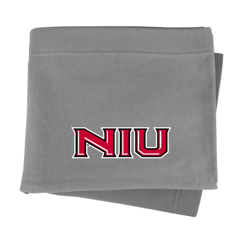  Grey Sweatshirt Blanket - NIU - Primary Wordmark