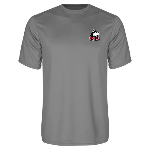  Grey Concrete Performance Tee - NIU Huskies - Primary Mark