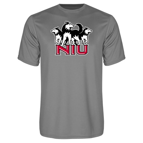  Grey Concrete Performance Tee - NIU w Huskies