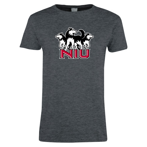  Womens Dark Heather Short Sleeve Tee - NIU w Huskies