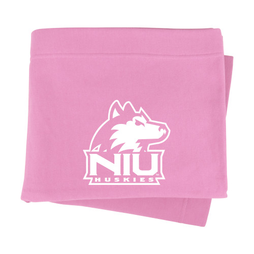  Pink Sweatshirt Blanket - NIU Huskies - Primary Mark