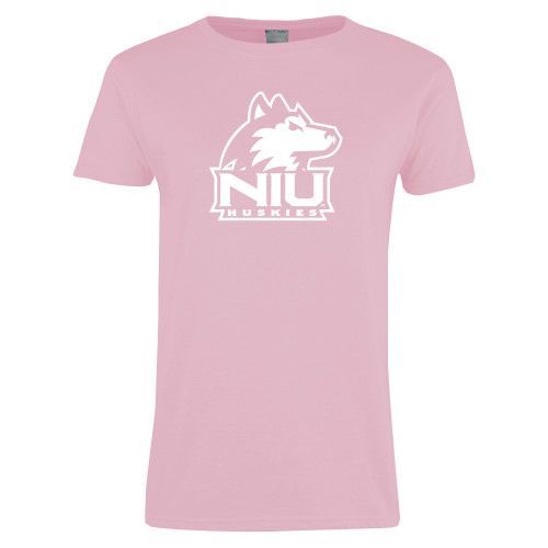  Womens Pink Short Sleeve Tee - NIU Huskies - Primary Mark