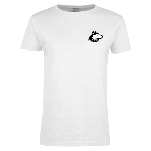  Womens White Short Sleeve Tee - NIU Huskie Head