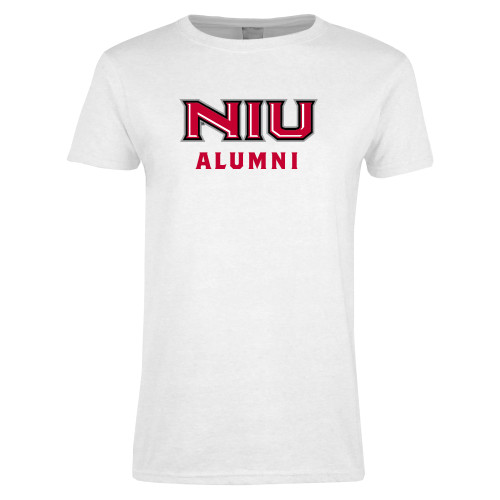  Womens White Short Sleeve Tee - NIU - Alumni