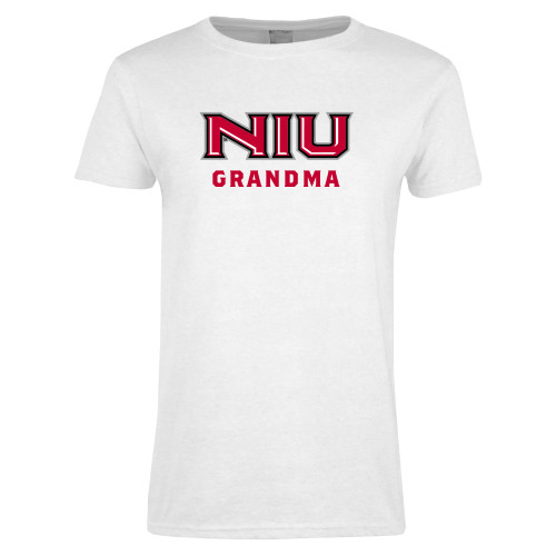  Womens White Short Sleeve Tee - NIU - Grandma