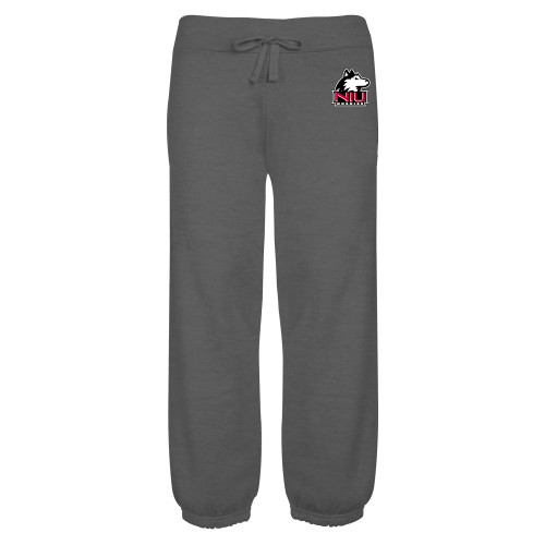  ENZA Womens Dark Heather Banded Fleece Capri - NIU Huskies - Primary Mark