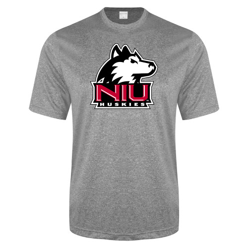  Grey Heather Performance Contender Tee - NIU Huskies - Primary Mark