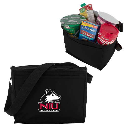  Six Pack Black Cooler - NIU Huskies - Primary Mark