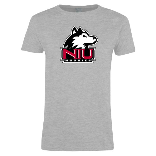  Womens Grey Short Sleeve Tee - NIU Huskies - Primary Mark