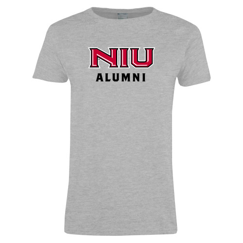  Womens Grey Short Sleeve Tee - NIU - Alumni