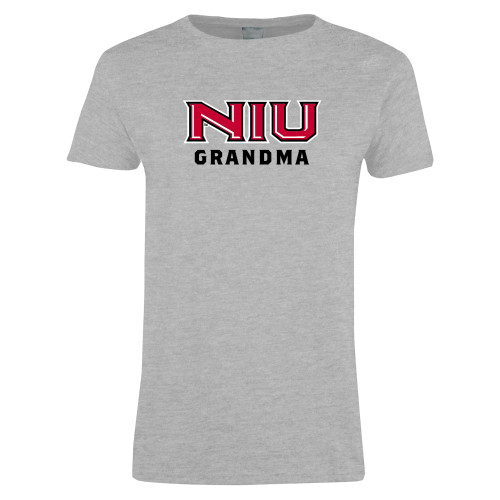  Womens Grey Short Sleeve Tee - NIU - Grandma