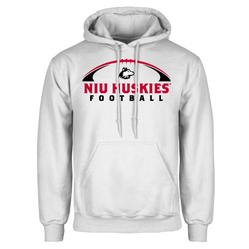  White Fleece Hoodie - NIU Huskies Football Arched