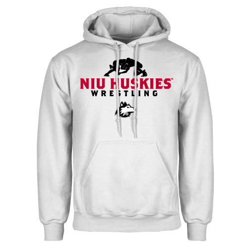  White Fleece Hoodie - NIU Huskies Wrestlers