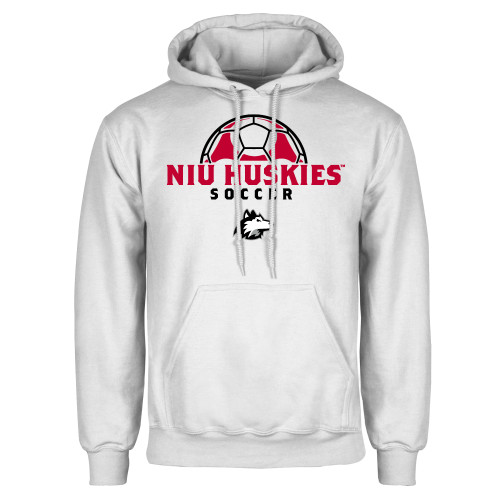  White Fleece Hoodie - NIU Huskies Soccer Ball